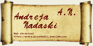 Andreja Nadaški vizit kartica